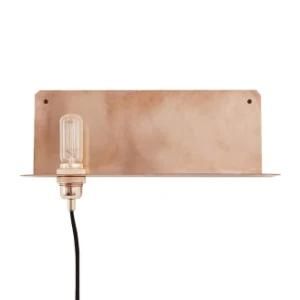 Red Copper Bedside Wall Light with E27 Socket and Plug Cord