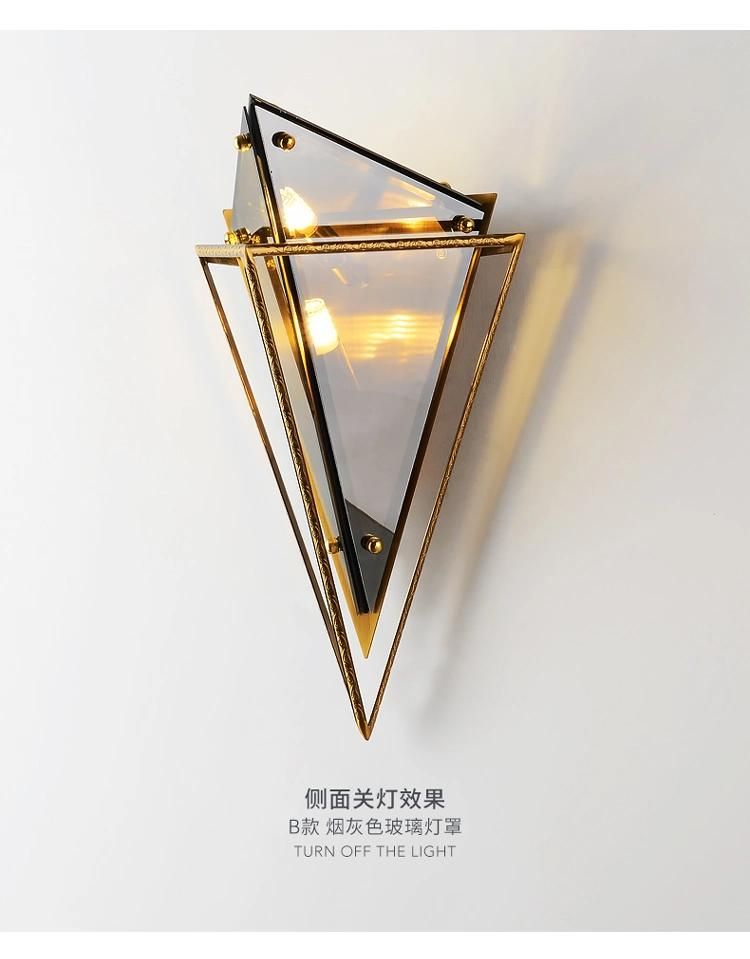 Geometric Wall Lamp Postmodern LED Corridor Aisle Creative Design Triangle Wall Sconce (WH-OR-195)