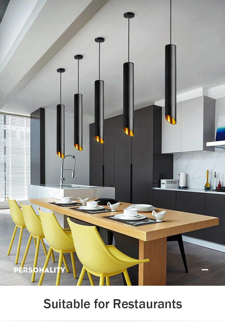 Loft Pendant Lamp Dimmable LED for Kitchen Bar Living Room Nordic Chandelier Lighting (WH-VP-94)