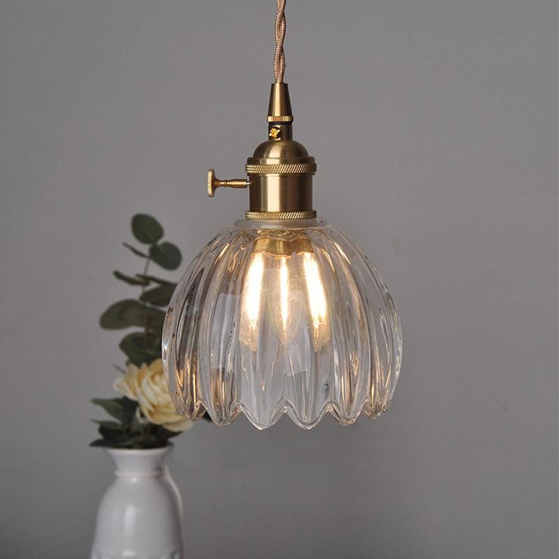 Modern Glass Pendant Light Clear Flower Pendant Lamp Living Dining Room Hanging Lamp (WH-GP-99)