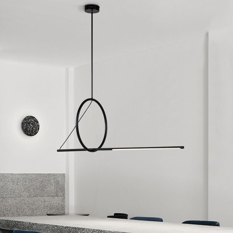 Nordic Minimalist Creative Geometric Line Lamp LED Living Room Dining Bar Counter Model Room Designer Chandelier