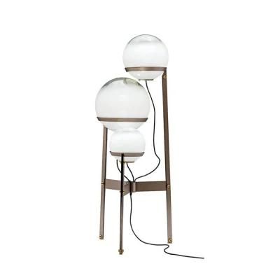 Modern Style Metal Amber Clear Smoky Gray Floor Lamp