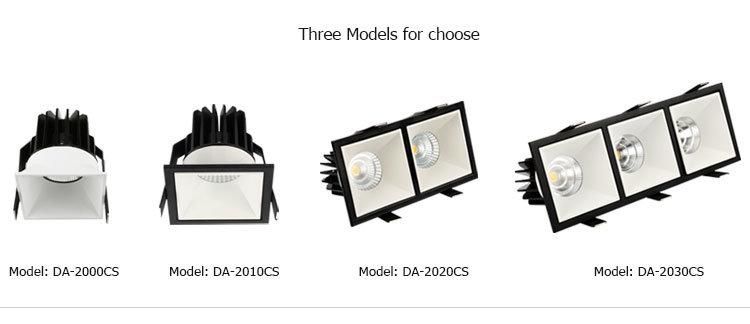 Square 10W 15W 3000K LED Reccesed Light with Single Double Triple Frame LED Downlight