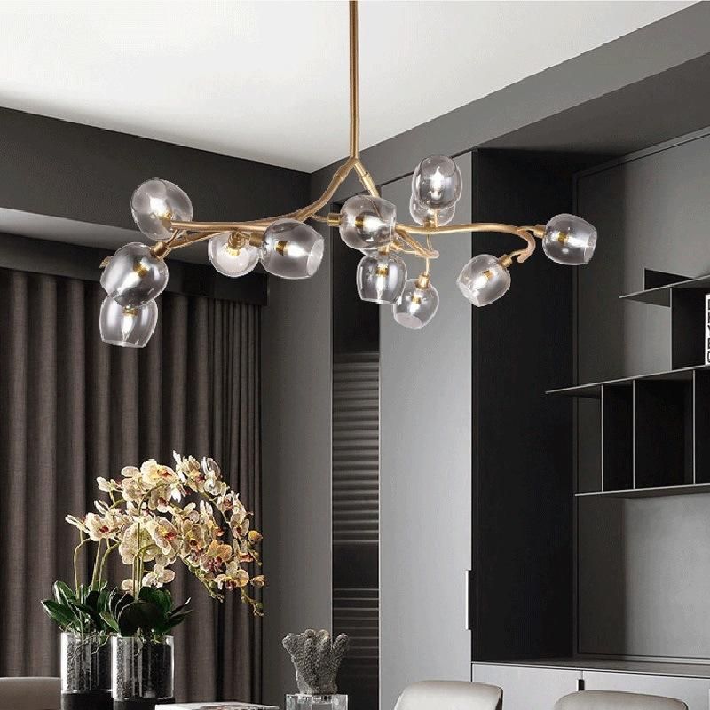 Bulb Style Plum Flower Design Chandelier Living Room Pendant Lamp