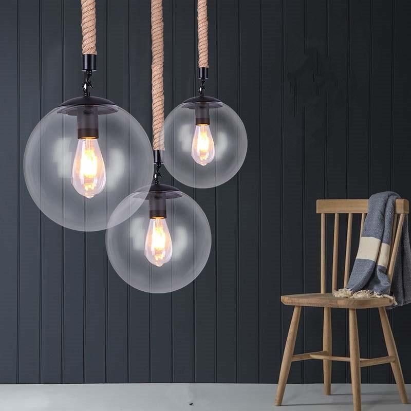 Iron Hemp Rope Pendant Lamp Creative Bar Cafe Balcony Industrial Hanging Lamp (WH-VP-51)