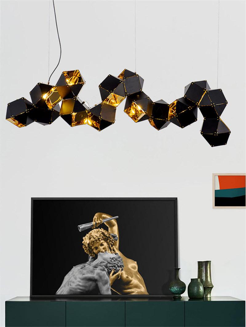 Decorative DIY Pendant Light with Black and Gold
