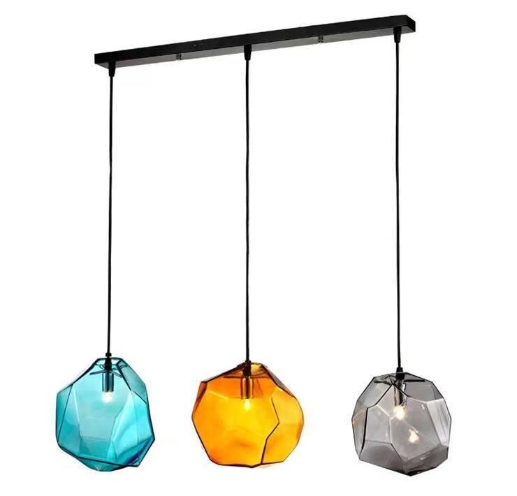 Modern Simple Color Glass Chandelier Drop Light Dome Glass Droplight Home Lighting Pendant Lamp