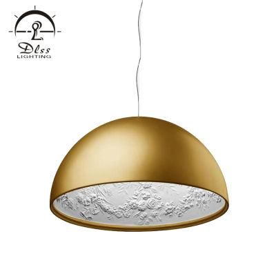 Simple Semi Ball Carved Flower Decorative Hanging Big Lamp