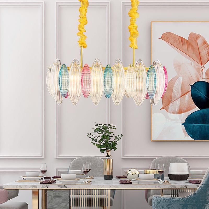 Asian Lotus Style Crystal Chandelier Bedroom Dining Room Pendant Lamp