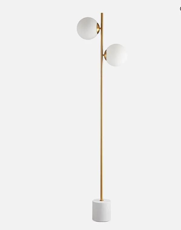 Nordic Modern Home Living Room Decoration Light Romantic Designer Stand Gold Metal Glass Marble LED Floor Lamp