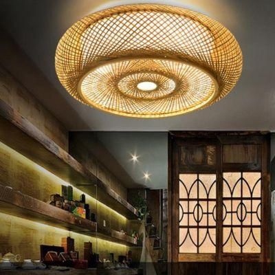 Hand-Woven Bamboo Wicker Rattan Round Lantern Shade Ceiling Light (WH-WA-37)