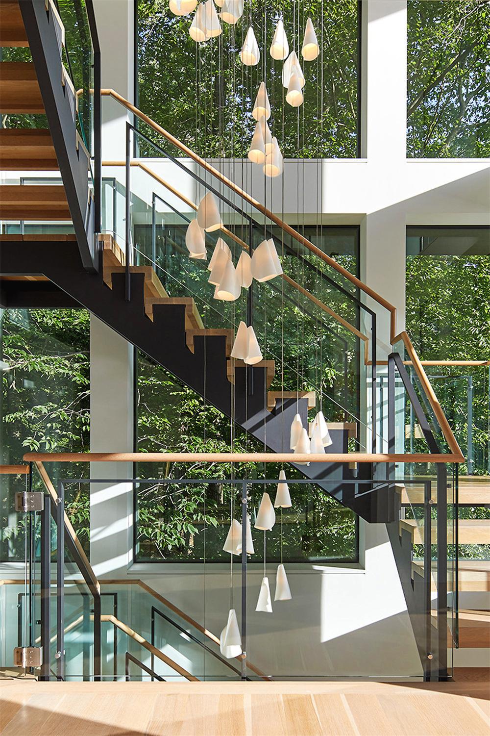 2022 Nordic Ceramic Chandelier Personality Creative Duplex Stairwell Hotel Lobby Bar Restaurant Pendant Lamp