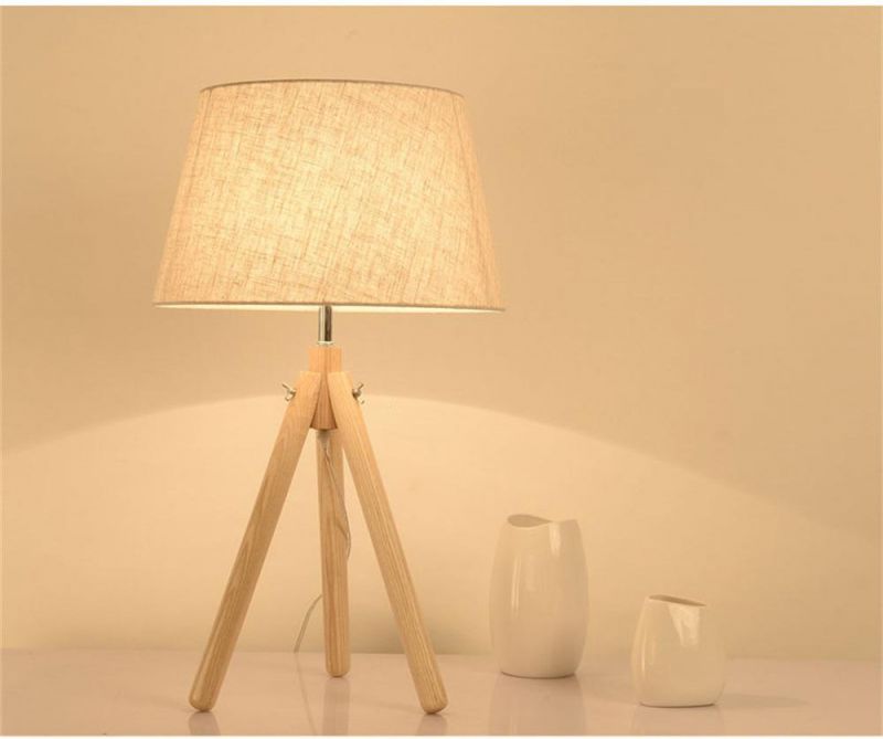 Simple Wood Bedroom Table Lamp Creative Fashion Nordic Pastoral Bedside Lamp Modern Living Room Decor Solid Wood Study Desk Lamp