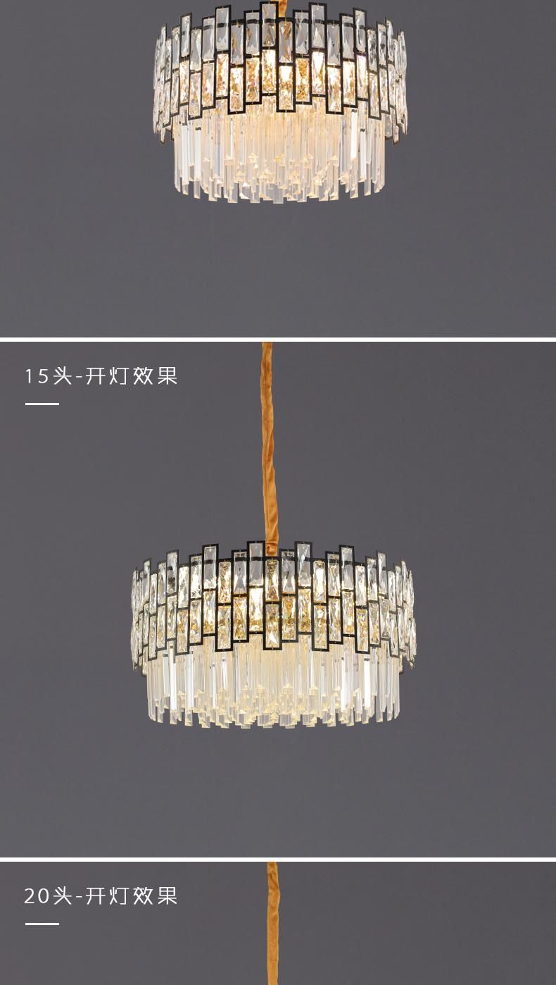 Art Luxury Style K9 Crystal LED Indoor Decoration Dining-Room Chandelier