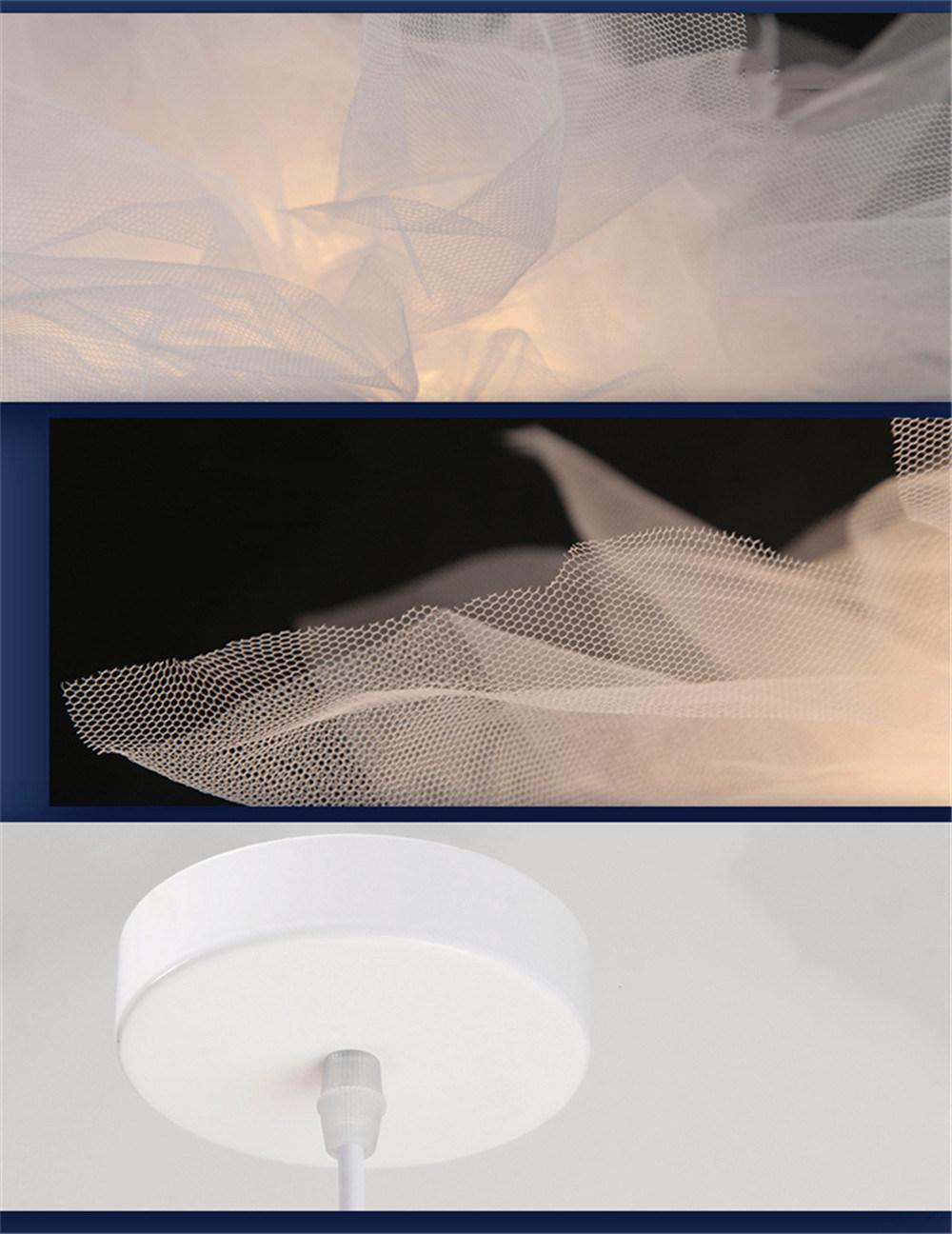 Romantic Lace Fabric Pendant Light Fixtures Pendant Lamp LED Hanging Lamp for Princess Living Room Bedroom Home Art Decor