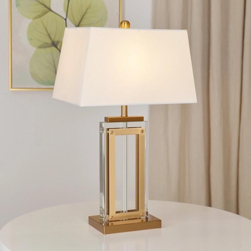 Modern Design Glass Shade Metal Base Table Lamp LED Lamp for Hotel