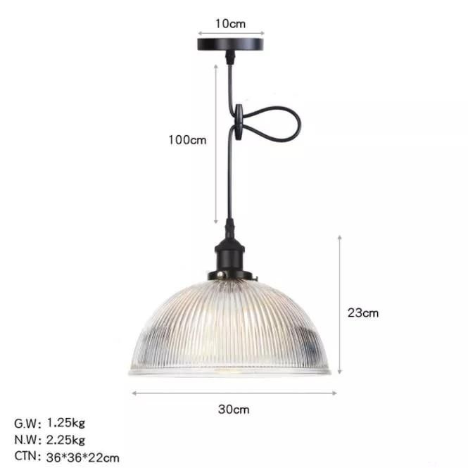 High Quality Nordic Transparent Glass Vintage Pendant Lamp E27 Decorative Hanging Lighting