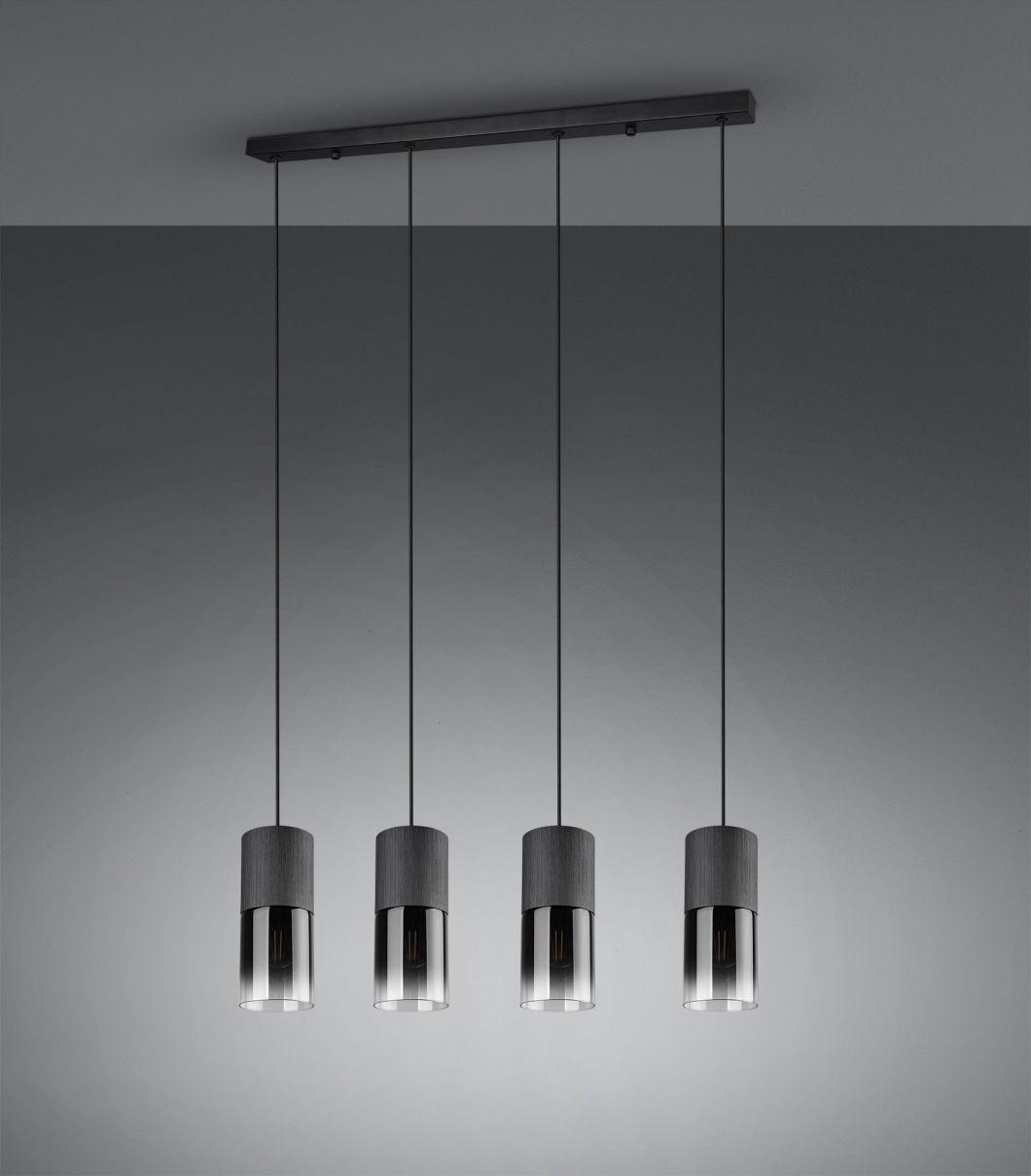 UL Decorative Romantic Cylinder Fancy Black Aluminum Glass Shade Table Lamp Bedroom E27 LED Bulb Desk Lamp
