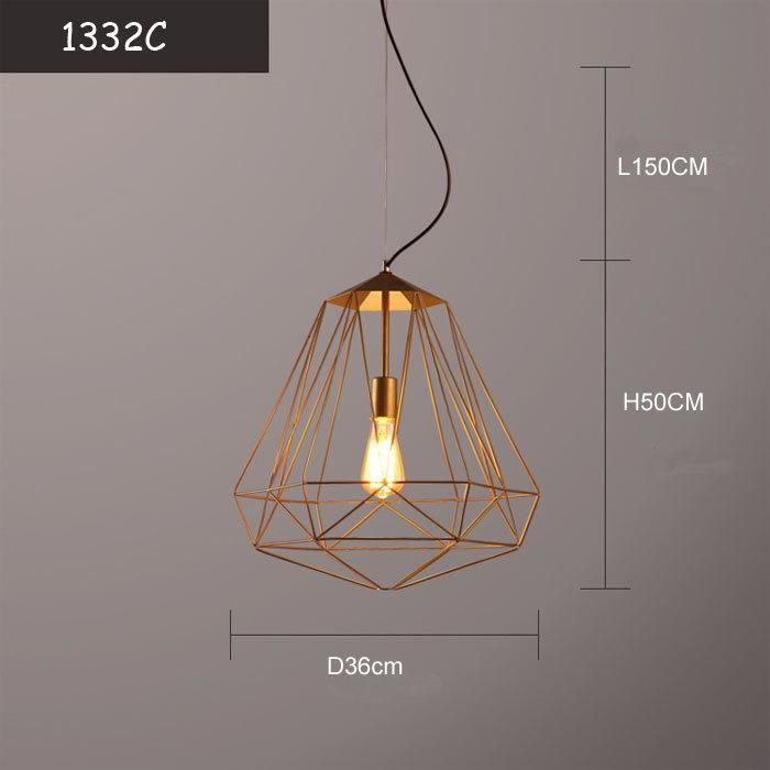 Industry Post Modern Style Metal Cage Hanging Lamp Pendant Lighting for Bar, Loft, Restaurant