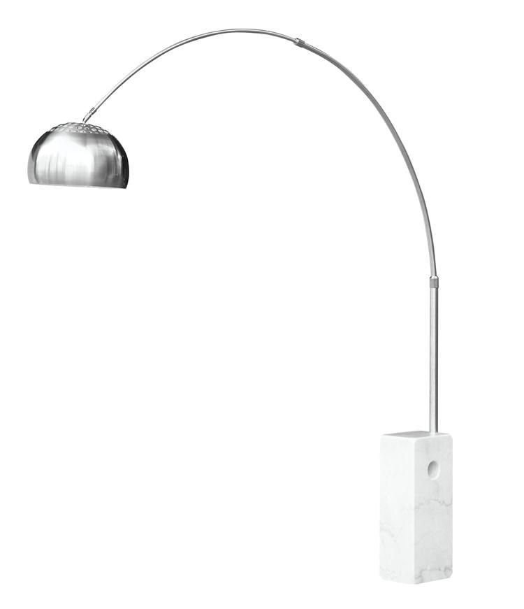 Modern Style White Marble Arco Standing Floor Lamp