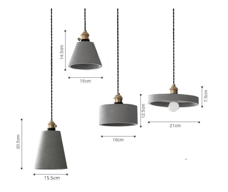 Nordic Industrial Cement Pendant Light Designer Suspension for Bedroom Dining Room Loft Pendant Lamp (WH-AP-207)
