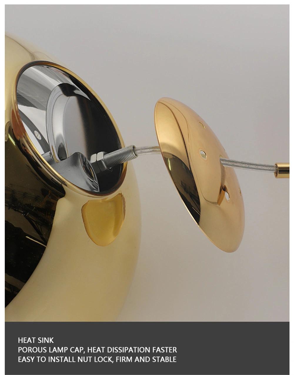 Modern Pendant Lights Silver Mirror Ball Pendant Lamp Globe Glass LED Lamp Living Room Bedroom Home Kitchen Hanging Lamps