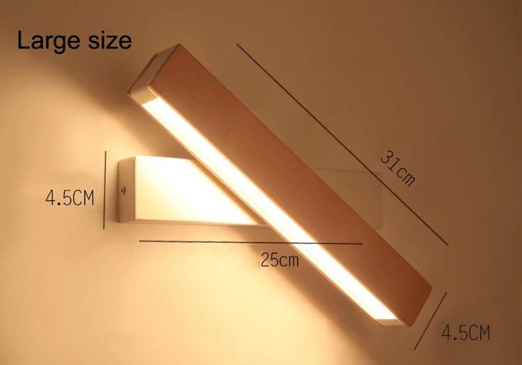 LED Acrylic Solid Wood Wall Light Creative Rotatable Bedroom Wall Light Aisle Lighting