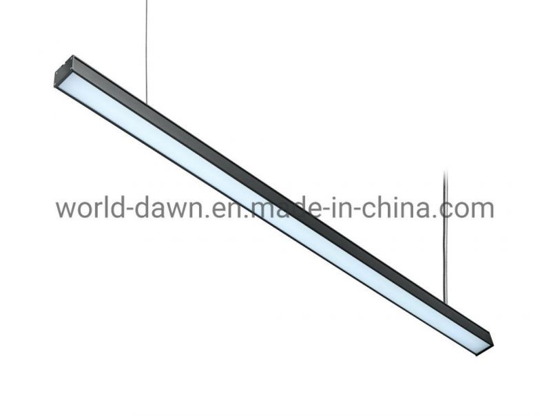 18W 24W 36W 1200mm Cheap Price Slim Tube LED Office Lighting Linear Chandelier Lamp White Black PBT Houing LED Ceiling Pendant Light