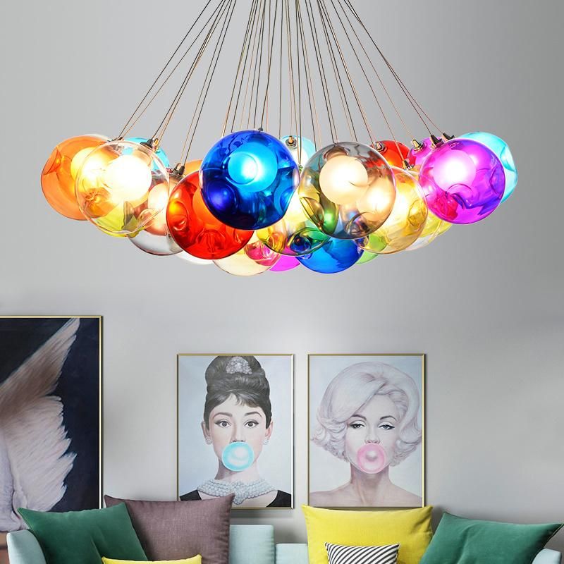 Indoor Kids Children Room Colored Ball Glass Pendant Lamp (WH-GP-13)