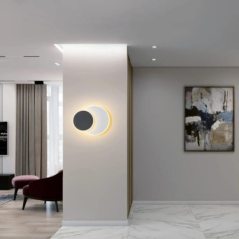 LED Modern Wall Light White Metal Acrylic Non-Dimmable Wall Sconce Unique Style 18W Wall Lamp Warm White LED Night Light for Bedroom Living Room Restaurant