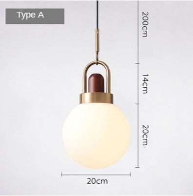 Glass Ball Pendant Lights for Kitchen Dining Room Hanging Lamps (WH-GP-65)