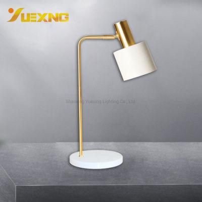 E27 Dimmable Desk Lamp LED White Gold Table Light Warm White Desk Light for Bedroom Office Living Room