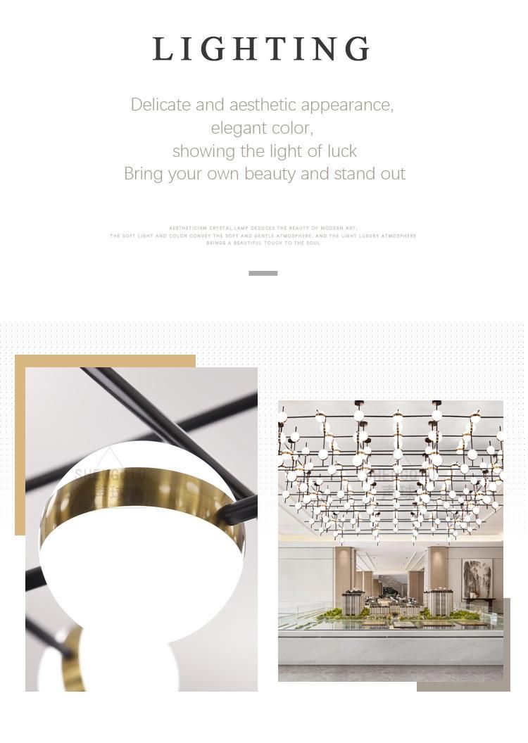 Good Quality Hotel Lobby Banquet Hall Acrylic Suspended LED Chandelier Light