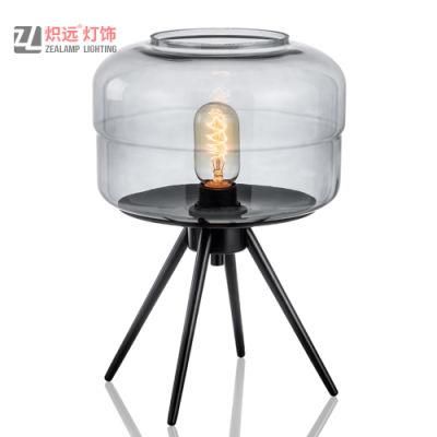 Quadripod Metal Decorative Reading Light for Residences Glass Table Lamp