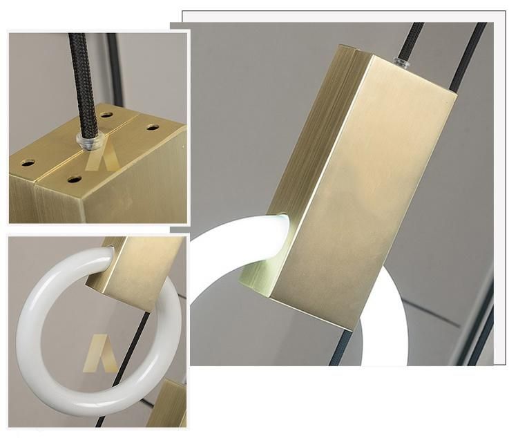 Modern LED Office Hanging Glass Metal Gold Indoor Lighting