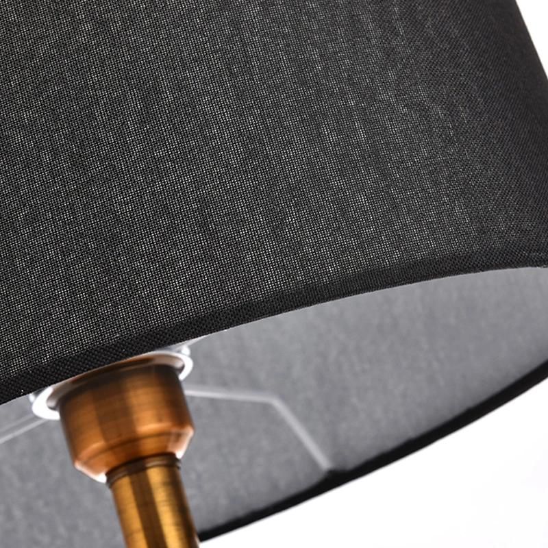 So Fashion Modern Gold and Black Bedroom Desk Table Lamp with Fabric Shade, Good for Hotel Bedside, Living Room