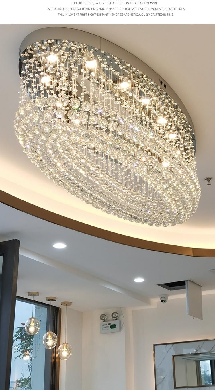 New Design White Modern Luxury Project Custom Large Glass Stair Hotel Chandelier Ceiling Light