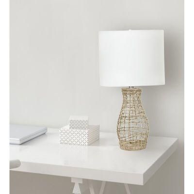 Bamboo Desk Table Lamp for Bedroom LED Lgith