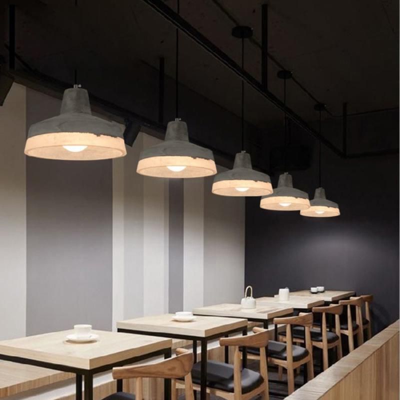 Industrial Pendant Light Dining Room Bar Parlor Loft Deco E27 Natanael Modern Cone Cement Pendant Light (WH-AP-337)