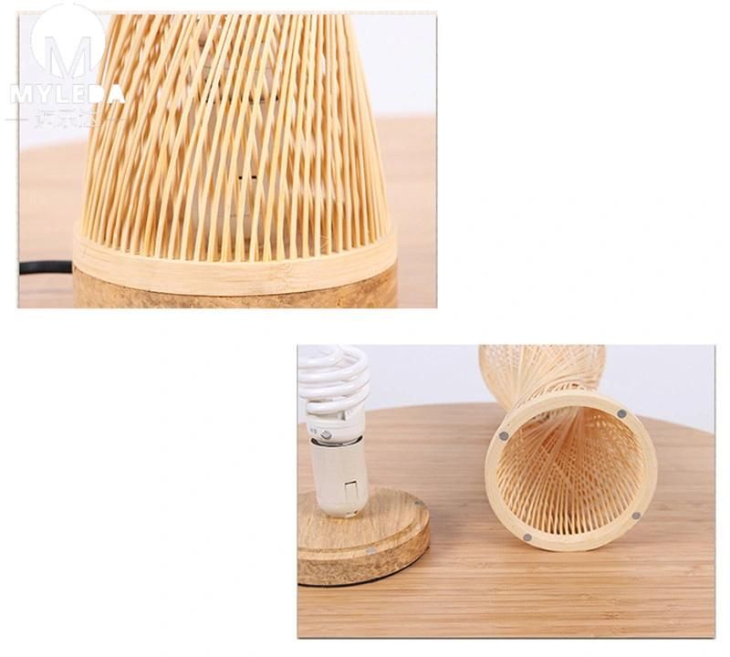 Modern Bedside Reading LED Classicon Bamboo Lantern Light Table Lamp