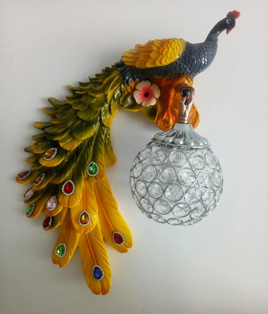 Crystal Wall Lamp Bohemia Peacock Retro Wall Light Bedside Lamp (WH-VR-61)