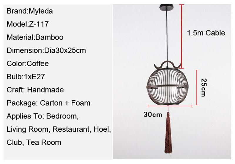 Modern Style Wooden Cage Pendant Wooden LED E27 Bulb Pendant Lights for Home Dining Room Kitchen Coffee Bar Living Room