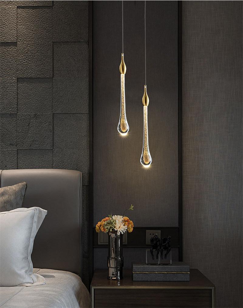 Hotel Lobby LED Crystal Water Drop DIY Pendant Lamp