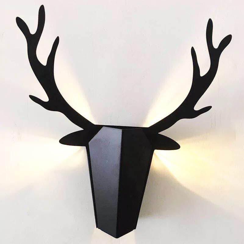 Creative Wall Lamp LED Wall Lamp Nordic Wrought Iron Antler Deer Wall Lamp (WH-OR-105)