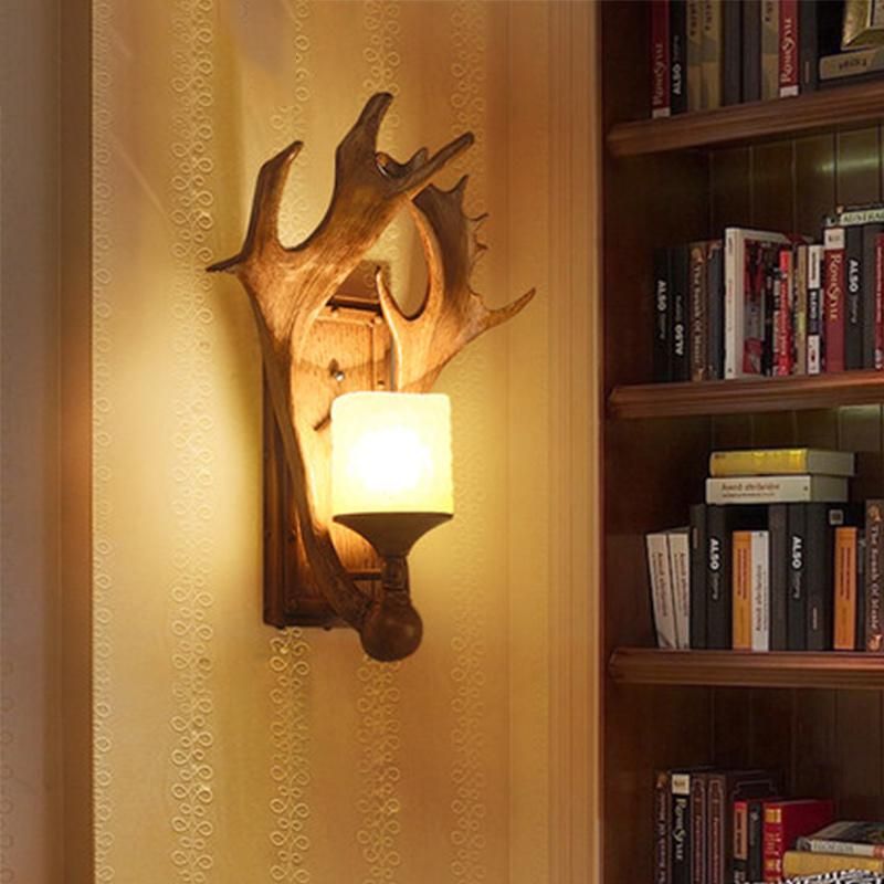 Loft Industrial Farmhouse Kitchen Dining Room Deer Horn Wall Lamp (WH-VR-07)