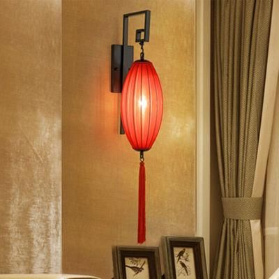 Classical Chinese Style Festive Quaint Rural Wood Red Lantern Wall Lamps (WH-OR-92)