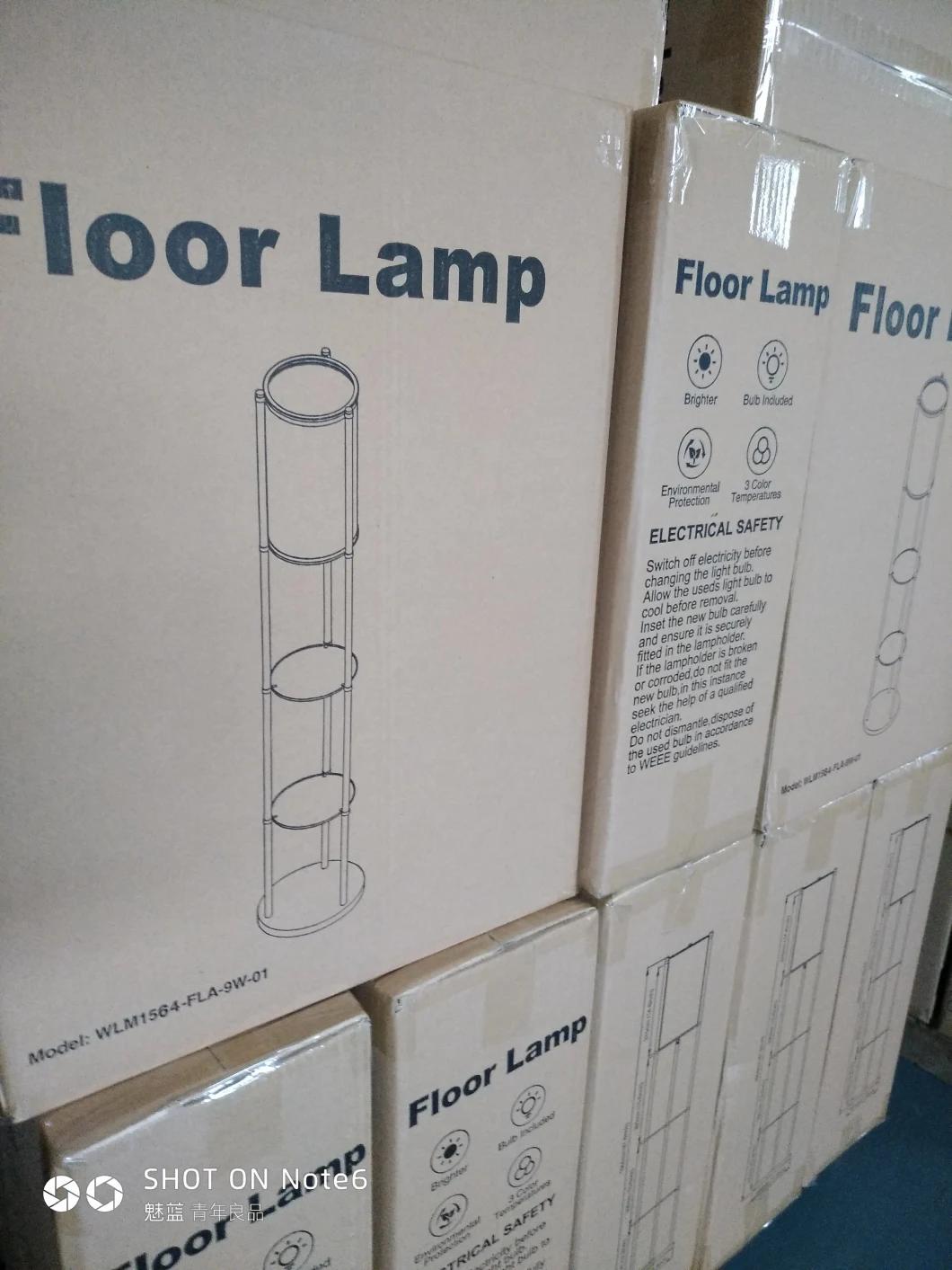 Modern 3 Tier Wooden Shelf Floor Lamp