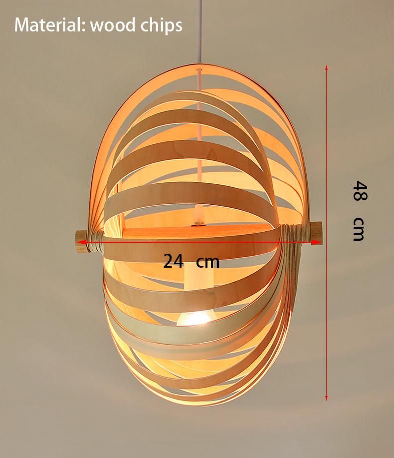 Nordic Solid Wooden Chandelier Living Room Bedroom Bamboo Pendant Light (WH-WP-39)