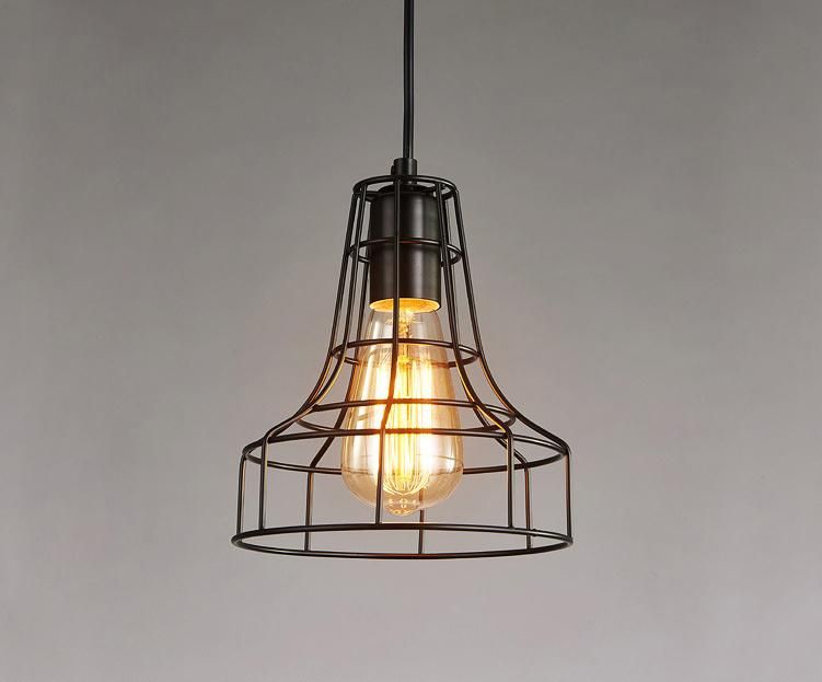 Loft Vintage Industrial Retro Pendant Lamp Edison Light E27 Holder Iron Restaurant Bar Counter Attic Bookstore Cage Lamp