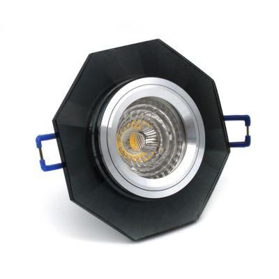 Black Hexagon Crystal Downlight Fitting Fixture Ceiling Lamp LED Holder for MR16 GU10 (LT2125)